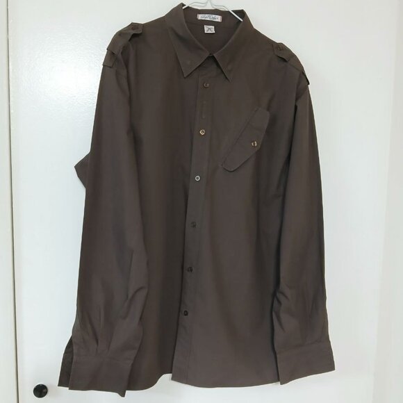 Vintage Artful Dodger Brown Military Style Shirt, 100% Cotton, Size XL - Picture 1 of 15